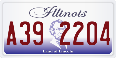 IL license plate A392204