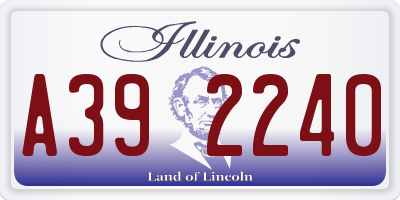 IL license plate A392240