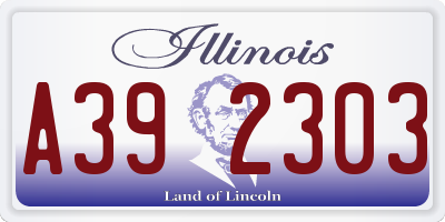 IL license plate A392303