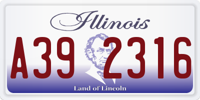 IL license plate A392316