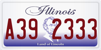 IL license plate A392333