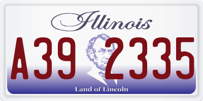 IL license plate A392335