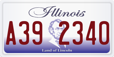 IL license plate A392340