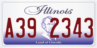 IL license plate A392343