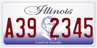 IL license plate A392345
