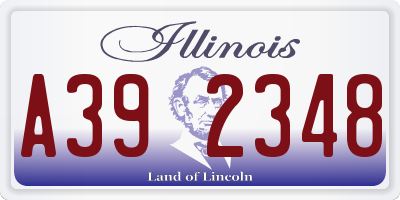 IL license plate A392348