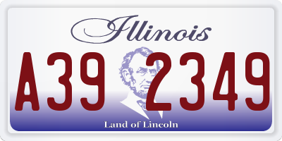 IL license plate A392349