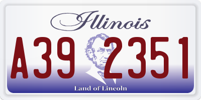 IL license plate A392351
