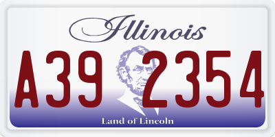 IL license plate A392354