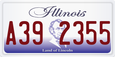 IL license plate A392355