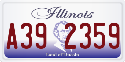 IL license plate A392359