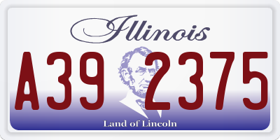 IL license plate A392375