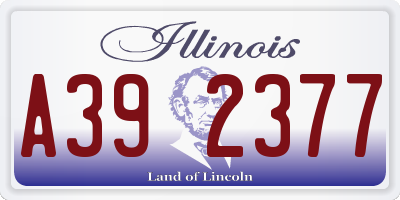 IL license plate A392377