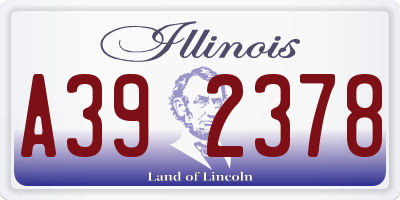 IL license plate A392378