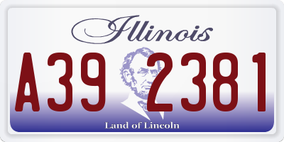 IL license plate A392381