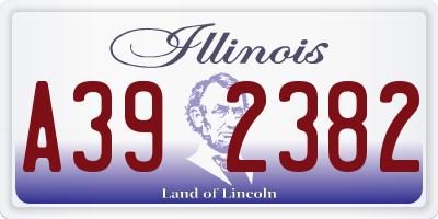 IL license plate A392382