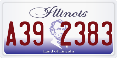 IL license plate A392383