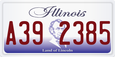 IL license plate A392385