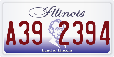 IL license plate A392394