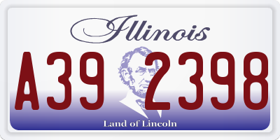 IL license plate A392398