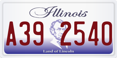 IL license plate A392540