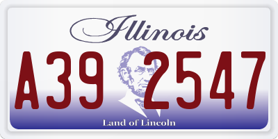 IL license plate A392547