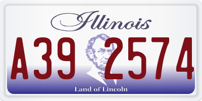 IL license plate A392574