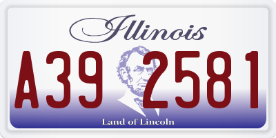 IL license plate A392581