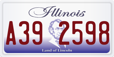 IL license plate A392598