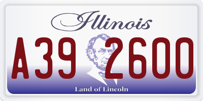IL license plate A392600