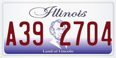 IL license plate A392704