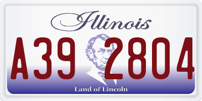 IL license plate A392804