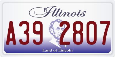 IL license plate A392807