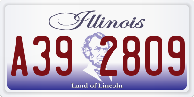 IL license plate A392809