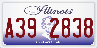 IL license plate A392838