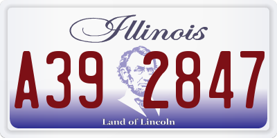 IL license plate A392847