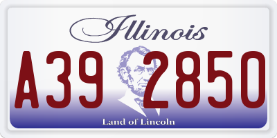 IL license plate A392850