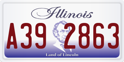 IL license plate A392863
