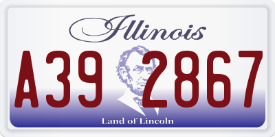 IL license plate A392867