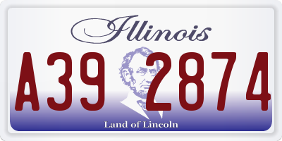 IL license plate A392874