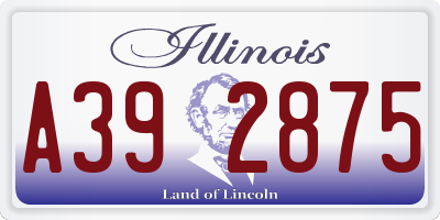 IL license plate A392875