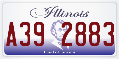 IL license plate A392883