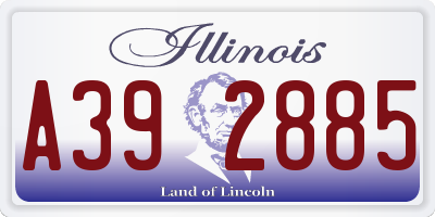 IL license plate A392885