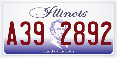 IL license plate A392892