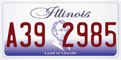 IL license plate A392985