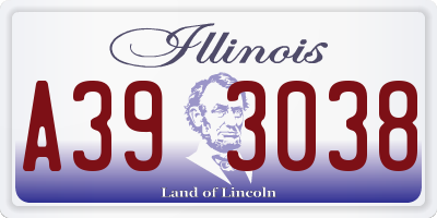 IL license plate A393038