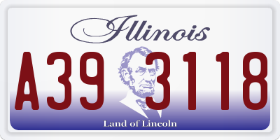 IL license plate A393118