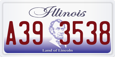 IL license plate A393538