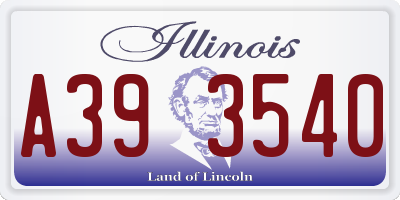IL license plate A393540