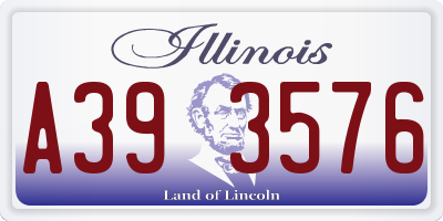 IL license plate A393576
